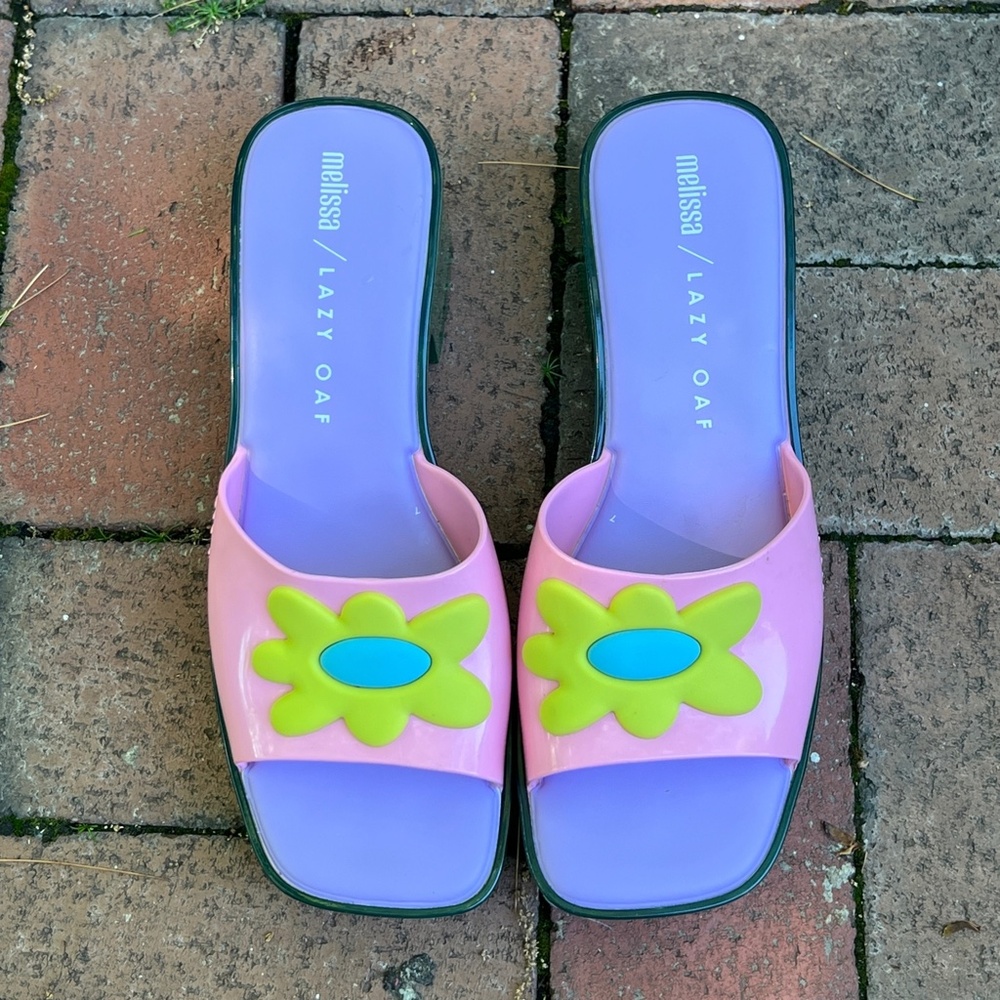 Lazy Oaf x Melissa Shape Heel Jelly Sandals in Pink